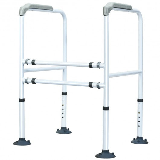 Stand Alone Toilet Safety Rail with Adjustable Handrail Frame