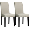 Set of 2 Fabric Upholstered Dining Chairs with Nailhead