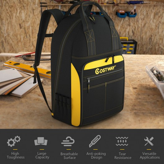 Tool Backpack Heavy Duty Jobsite Tool Bag 48 Pockets