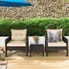 3PCS Outdoor Patio Rattan Conversation Set