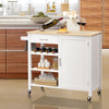 4-Tier Wood Drawer Kitchen Cart with Storage Shelf and Casters