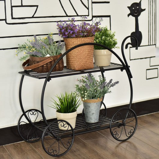 Heavy Duty Metal Flower Cart Plant Stand