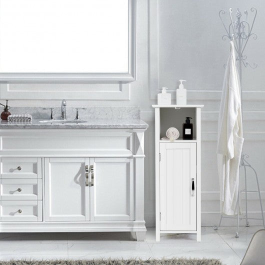 Bathroom Adjustable Shelf Floor Storage Cabinet with Door
