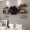 Set of 5 Wall Mount Wine Rack Set with Storage Shelves-Black