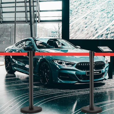 6 pcs Black Stanchion Posts Queue Pole