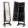 Jewelry Cabinet Stand Mirror Armoire with Large Storage Box