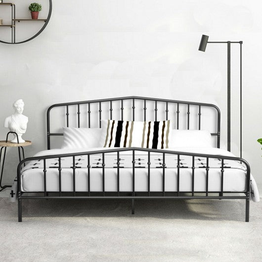 King Size Metal Bed Frame with Headboard & Footboard