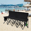 Folding 4 Seats Sports Sideline Bench Outdoor with Side Bag