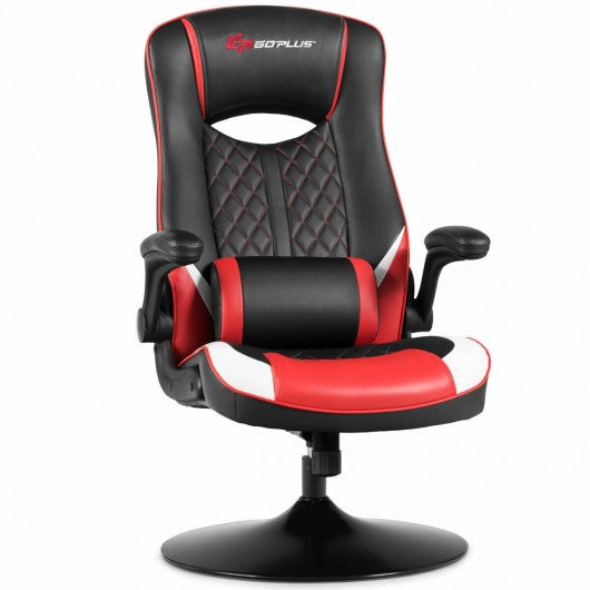 360 Degree Swivel Rocking Racing Style Gaming Chair-Red