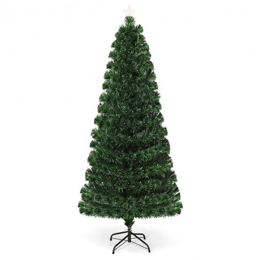 5' / 6' / 7' Fiber Optic Artificial Christmas Tree with LED Lights