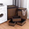 5 pcs Square Bamboo Hamper Laundry Basket Storage Bin