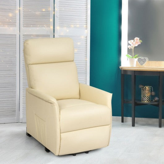 Electric Power Lift Recliner Chair with Remote Control-Beige