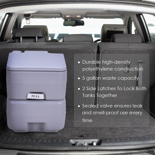 5 Gallon 20 L Outdoor / Indoor Potty Commode Portable Flush Toilet