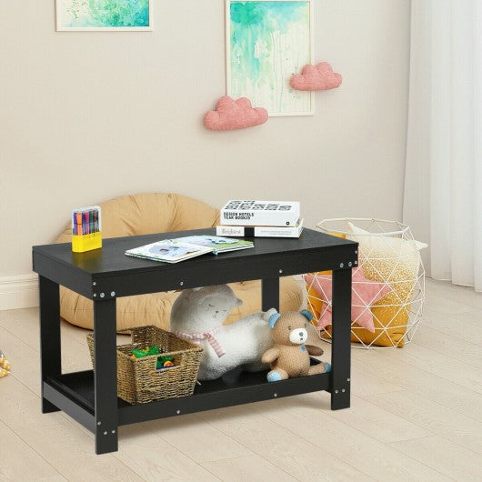 Solid Multifunctional Wood Kids Activity Play Table-Black