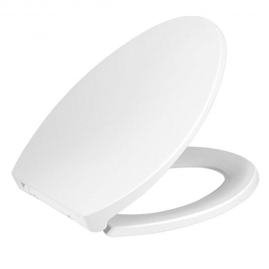 Elongated Slow-Close Toilet Seat with Non-Slip Seat