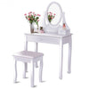 Bathroom Vanity Wooden Makeup Dressing Table Stool Set