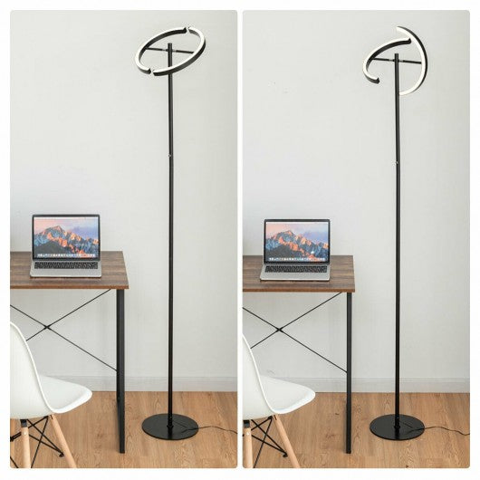 Modern Dimmable Torchiere Touch Control Standing LED Floor Lamp-Black