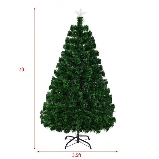 5' / 6' / 7' Multicolor LED Fiber Optic Artificial Christmas Tree