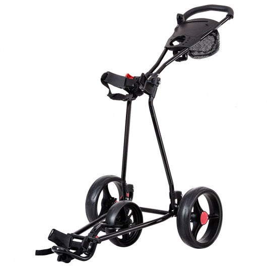 Durable Foldable Steel Golf Cart with Mesh Bag