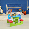 Kids Picnic Folding Table and Bench with Umbrella