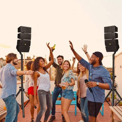 12 Inch 3000 Watt DJ Powered PA Speaker System Combo Set