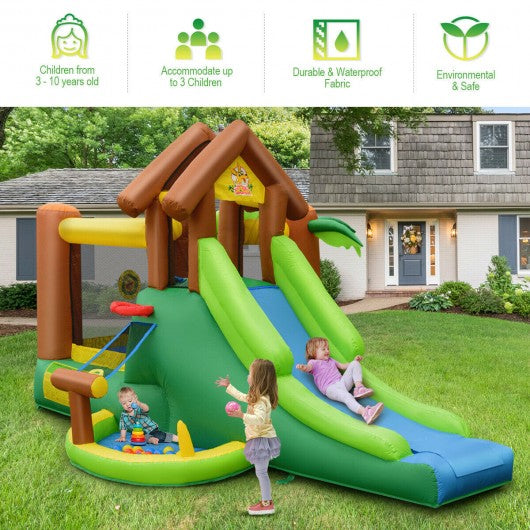 Kids Inflatable Jungle Bounce House Castle with Bag