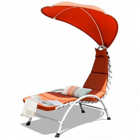 Patio Hanging Swing Hammock Chaise Lounger Chair with Canopy