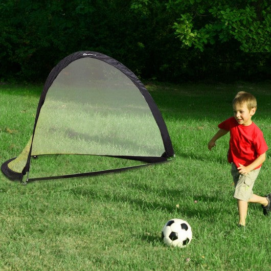 6' 4' 2.5' Set of 2 Portable Pop-Up Soccer Goals Net-6'