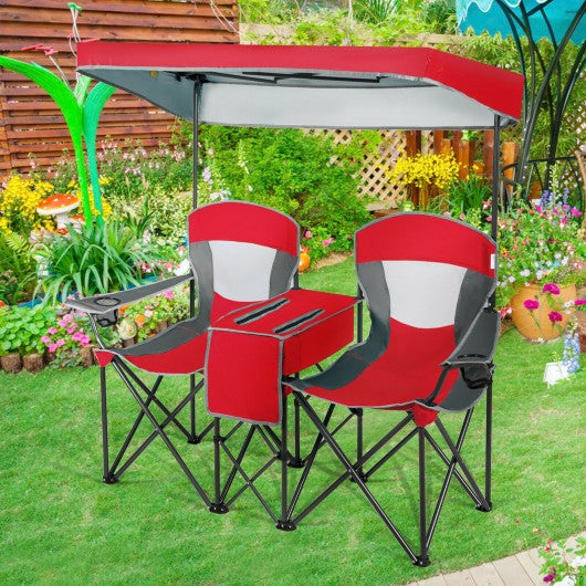Portable Folding Camping Canopy Chairs w/ Cup Holder