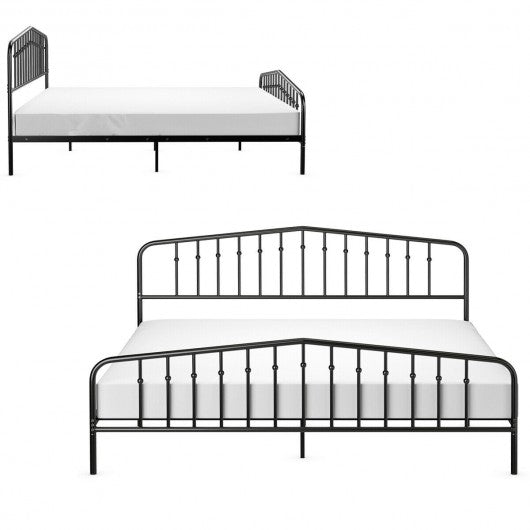 King Size Metal Bed Frame with Headboard & Footboard