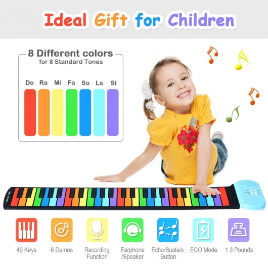 49-key Roll-up Piano with Support Earphone