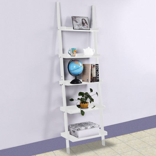 5-Tier Leaning Wall Display Bookcase