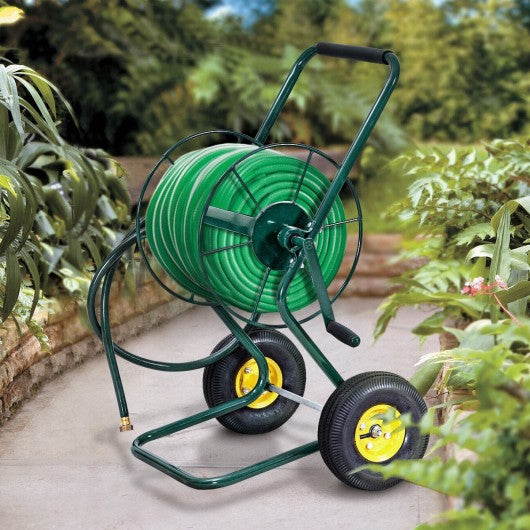 Garden Steel Frame Wheeled Hose Reel Cart
