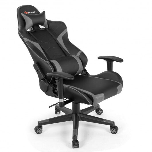 Reclining Swivel Massage Gaming Chair with Lumbar Support