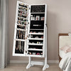 Standing Jewelry Armoire Cabinet with Full Length Mirror-White