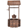 Outdoor Wooden Wishing Well Planter Bucket