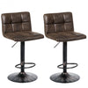 Set of 2 Adjustable Swivel Counter Chairs with Footrest and Back Base