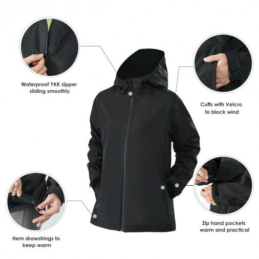 Women's Waterproof & Windproof Rain Jacket with Velcro Cuff