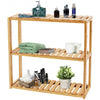 Multifunctional 3 Bamboo Adjustable Utility Storage Stand Rack