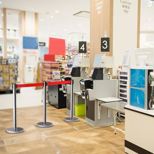 6 Pcs Crowd Control Barrier Stanchion Posts Queue Belt