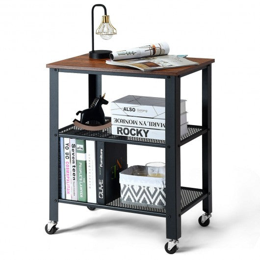 3-Tier Kitchen Utility  Industrial Cart with Storage