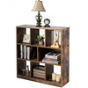 Open Compartments Industrial Freestanding Bookshelf-Brown