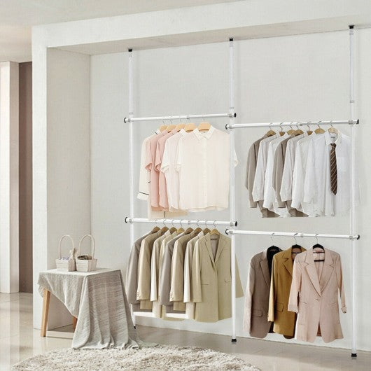 Double 2 Tier Adjustable & Telescopic Clothes Hangers