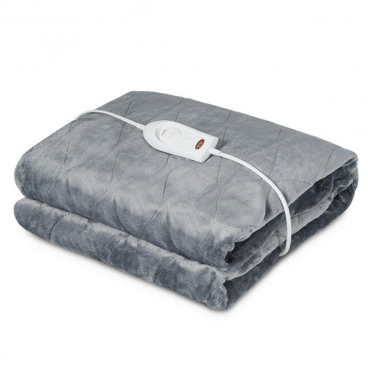 Flannel Electric Blanket Heated Throw with 3 Heat Settings