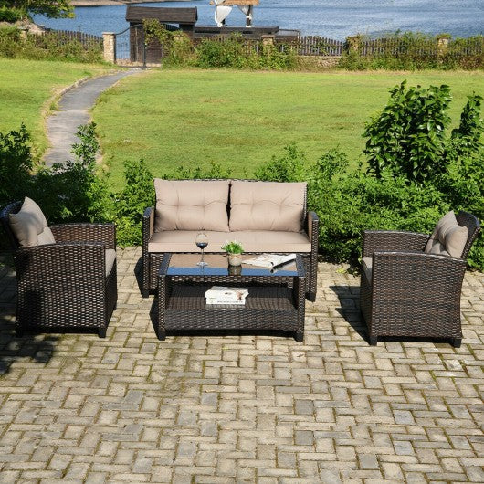 4PCS Outdoor Rattan Furniture Set