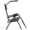 Folding Recliner Lounge Chair with Shade Canopy Cup Holder