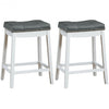 Set of 2 Nailhead Saddle Bar Stools