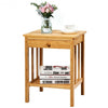 Multipurpose Bamboo Nightstand End Table Storage Shelf