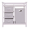 Infant Baby Changing Table w/3 Basket Hamper Diaper Storage Nursery