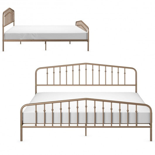 King Size Metal Bed Frame with Headboard & Footboard